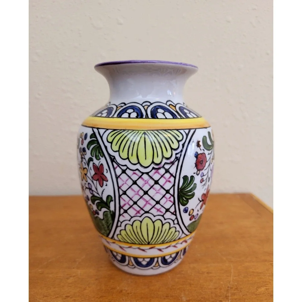 Vintage Hand Painted Marked Chinese Ceramic Bird Flowers Design 6